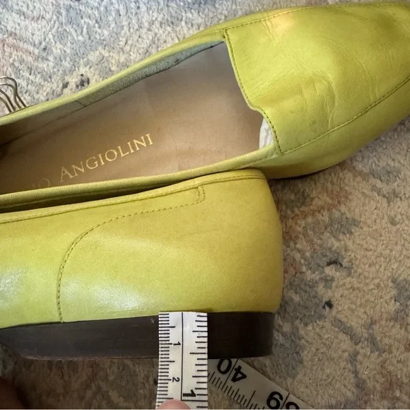 Vintage Enzo Angiolini liberty Lime Green Loafers flat leather size 9 - Picture 10 of 10